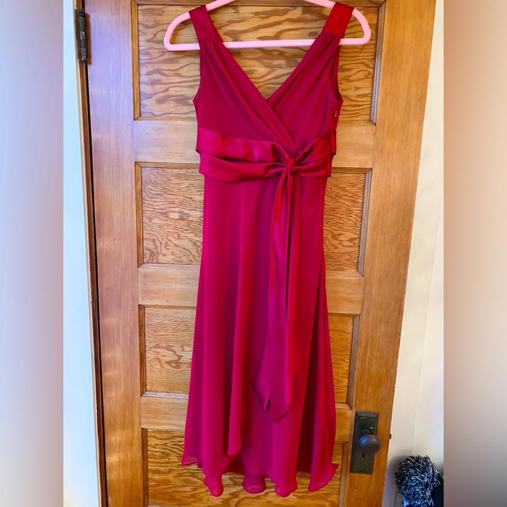 gorgeous red / berry tone dress petite small 4